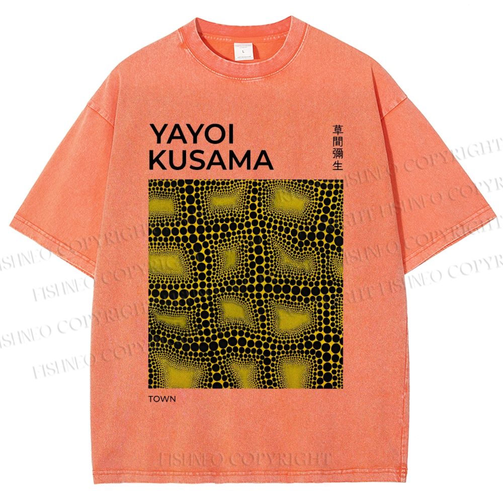 Unisex Yayoi Kusama Infinity Nets Printed Washed Tee