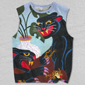 Unisex Black Panther And Frog Printed Tank Top