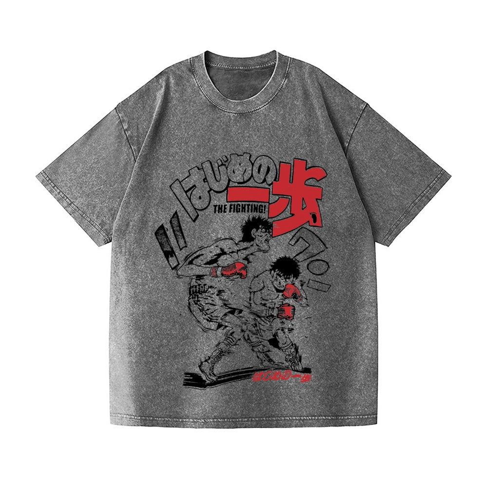 Unisex Hajime no Ippo Printed Washed Tee