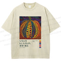 Unisex Yayoi Kusama Pumpkin Printed Washed Tee