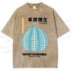 Unisex Yayoi Kusama Polka Dot pumpkin Printed Washed Tee