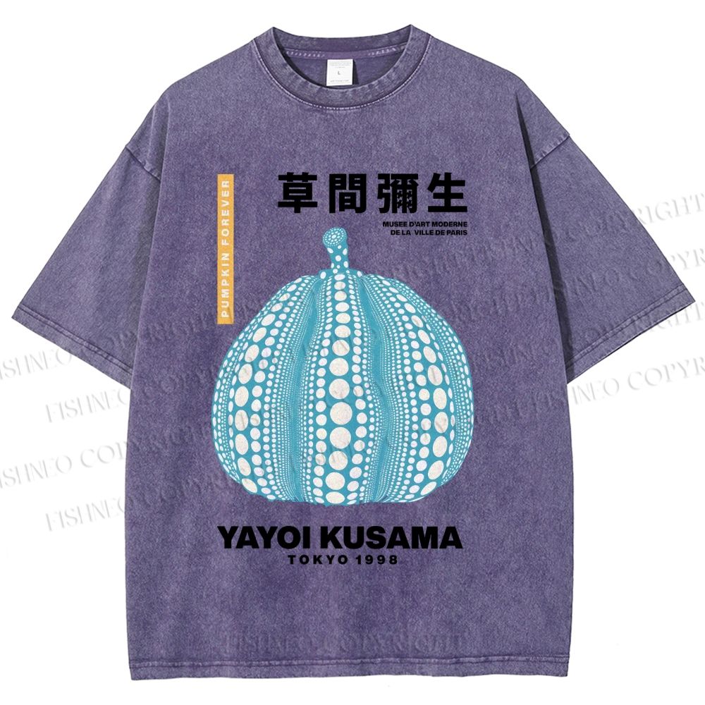 Unisex Yayoi Kusama Polka Dot pumpkin Printed Washed Tee