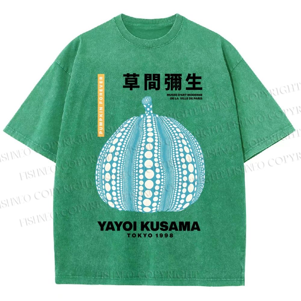 Unisex Yayoi Kusama Polka Dot pumpkin Printed Washed Tee