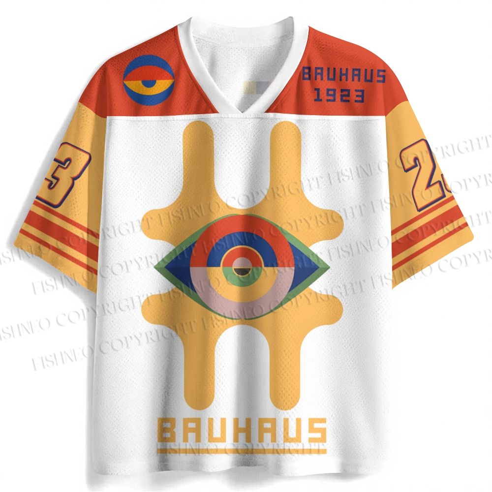 Bauhaus Colored Geometric Eyes Printed Jersey Shirts