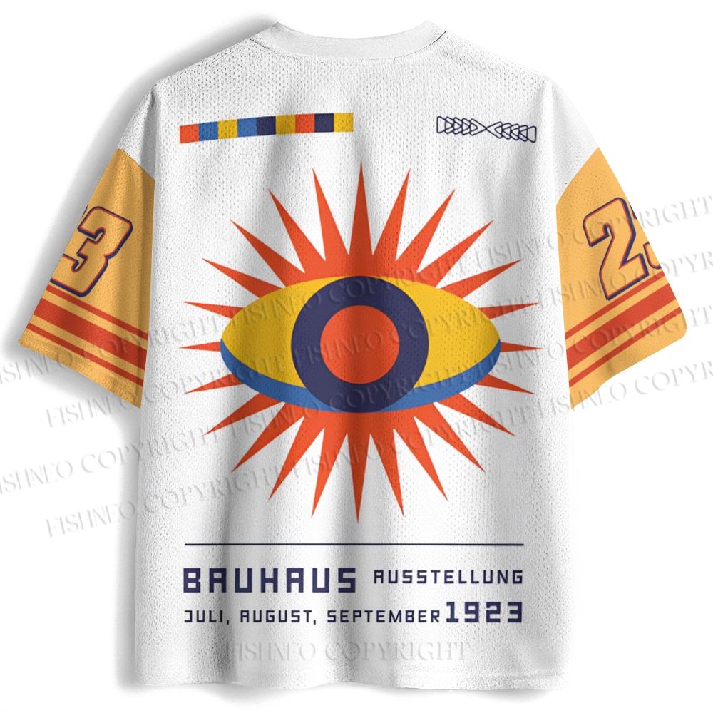 Bauhaus Colored Geometric Eyes Printed Jersey Shirts
