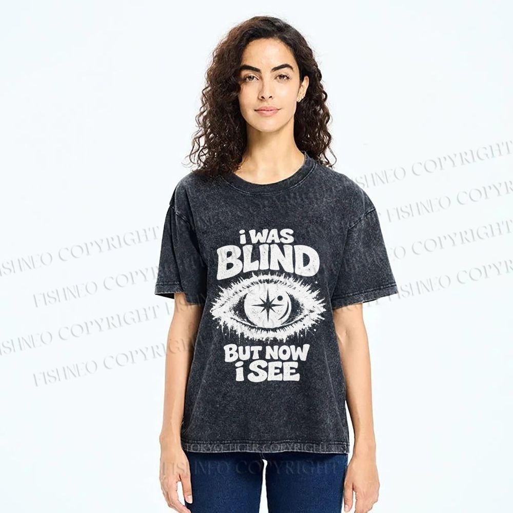 Unisex Enlightened Eye Printed Washed Tee
