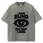 Unisex Enlightened Eye Printed Washed Tee