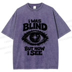 Unisex Enlightened Eye Printed Washed Tee