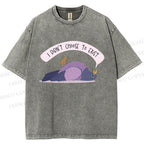 Unisex Depressed Pigeon Printed Washed Tee