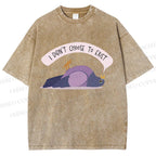 Unisex Depressed Pigeon Printed Washed Tee
