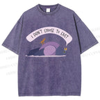 Unisex Depressed Pigeon Printed Washed Tee