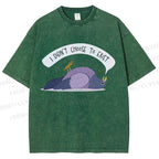 Unisex Depressed Pigeon Printed Washed Tee