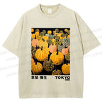 Unisex Yayoi Kusama Pumpkin Printed Washed Tee
