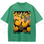 Unisex Yayoi Kusama Pumpkin Printed Washed Tee
