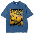 Unisex Yayoi Kusama Pumpkin Printed Washed Tee
