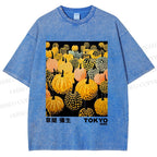 Unisex Yayoi Kusama Pumpkin Printed Washed Tee
