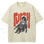 Unisex Punchy Monkey Printed Washed Tee