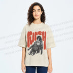 Unisex Punchy Monkey Printed Washed Tee