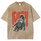 Unisex Punchy Monkey Printed Washed Tee