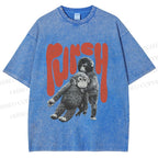 Unisex Punchy Monkey Printed Washed Tee