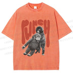 Unisex Punchy Monkey Printed Washed Tee