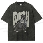 Unisex Punchy Monkey Printed Washed Tee