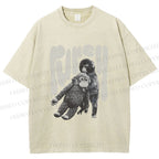 Unisex Punchy Monkey Printed Washed Tee