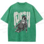 Unisex Punchy Monkey Printed Washed Tee