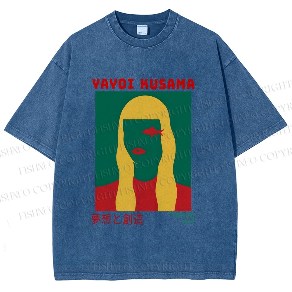 Unisex Yayoi Kusama Tokyo 1987 Vision Printed Washed Tee