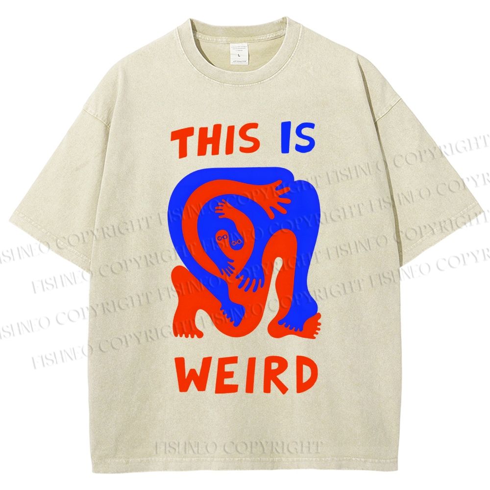 Unisex This Is Weird Printed Washed Tee