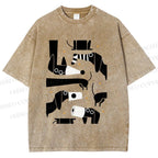 Unisex Dachshund Dilemma Printed Washed Tee
