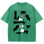 Unisex Dachshund Dilemma Printed Washed Tee