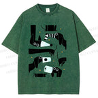 Unisex Dachshund Dilemma Printed Washed Tee