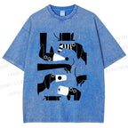 Unisex Dachshund Dilemma Printed Washed Tee