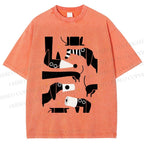 Unisex Dachshund Dilemma Printed Washed Tee
