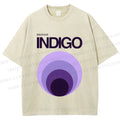 Unisex Bauhaus Indigo Printed Washed Tee