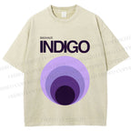Unisex Bauhaus Indigo Printed Washed Tee