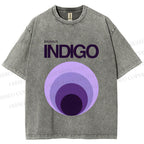 Unisex Bauhaus Indigo Printed Washed Tee