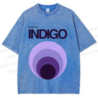 Unisex Bauhaus Indigo Printed Washed Tee