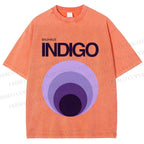 Unisex Bauhaus Indigo Printed Washed Tee