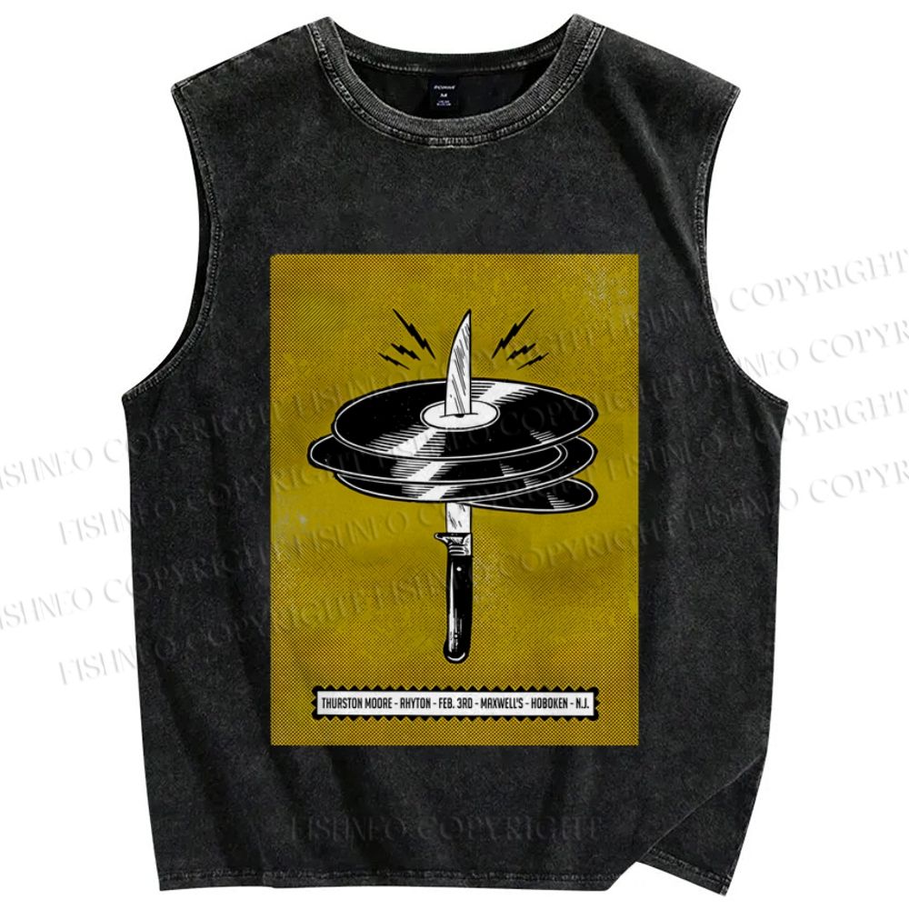 Unisex Thurston Moore Live Printed Washed Tank Top