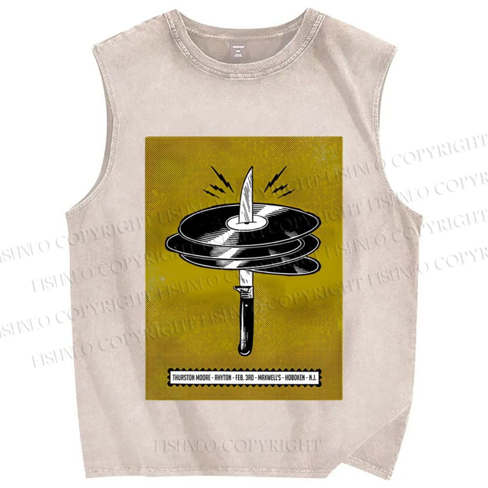 Unisex Thurston Moore Live Printed Washed Tank Top