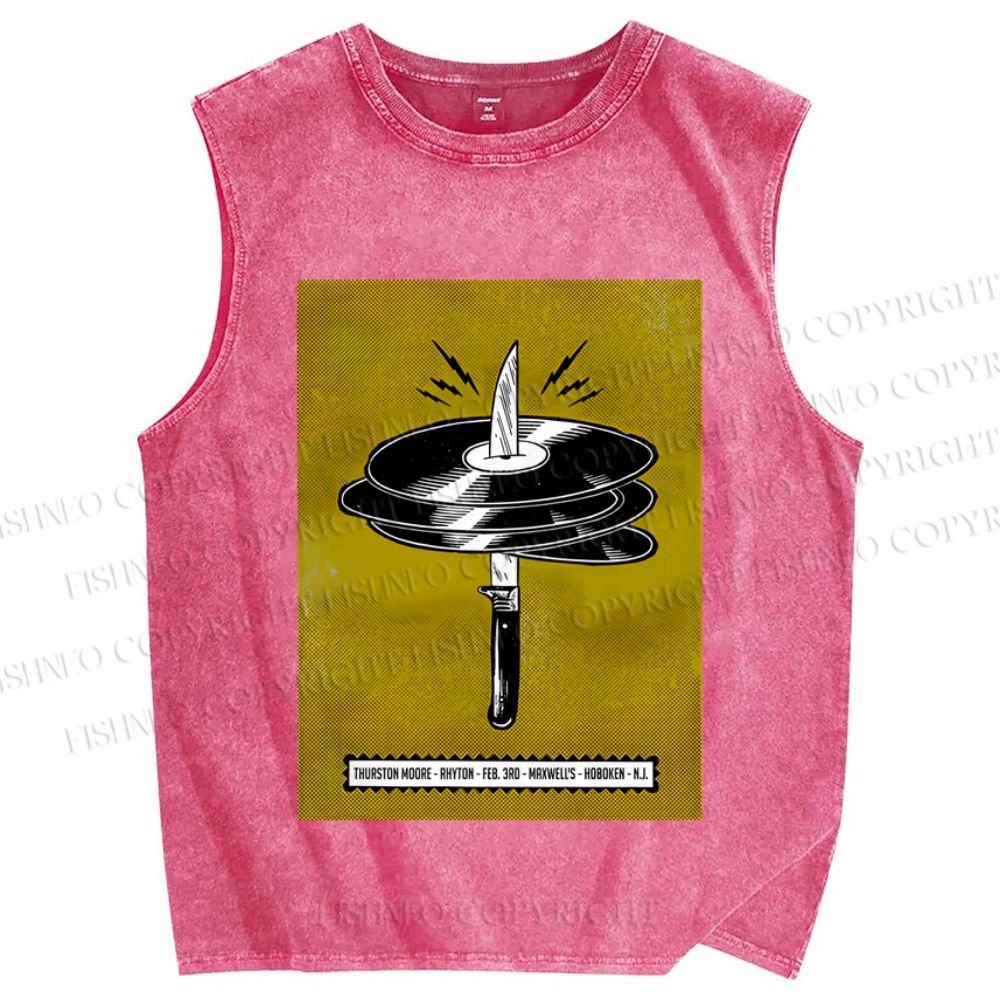 Unisex Thurston Moore Live Printed Washed Tank Top