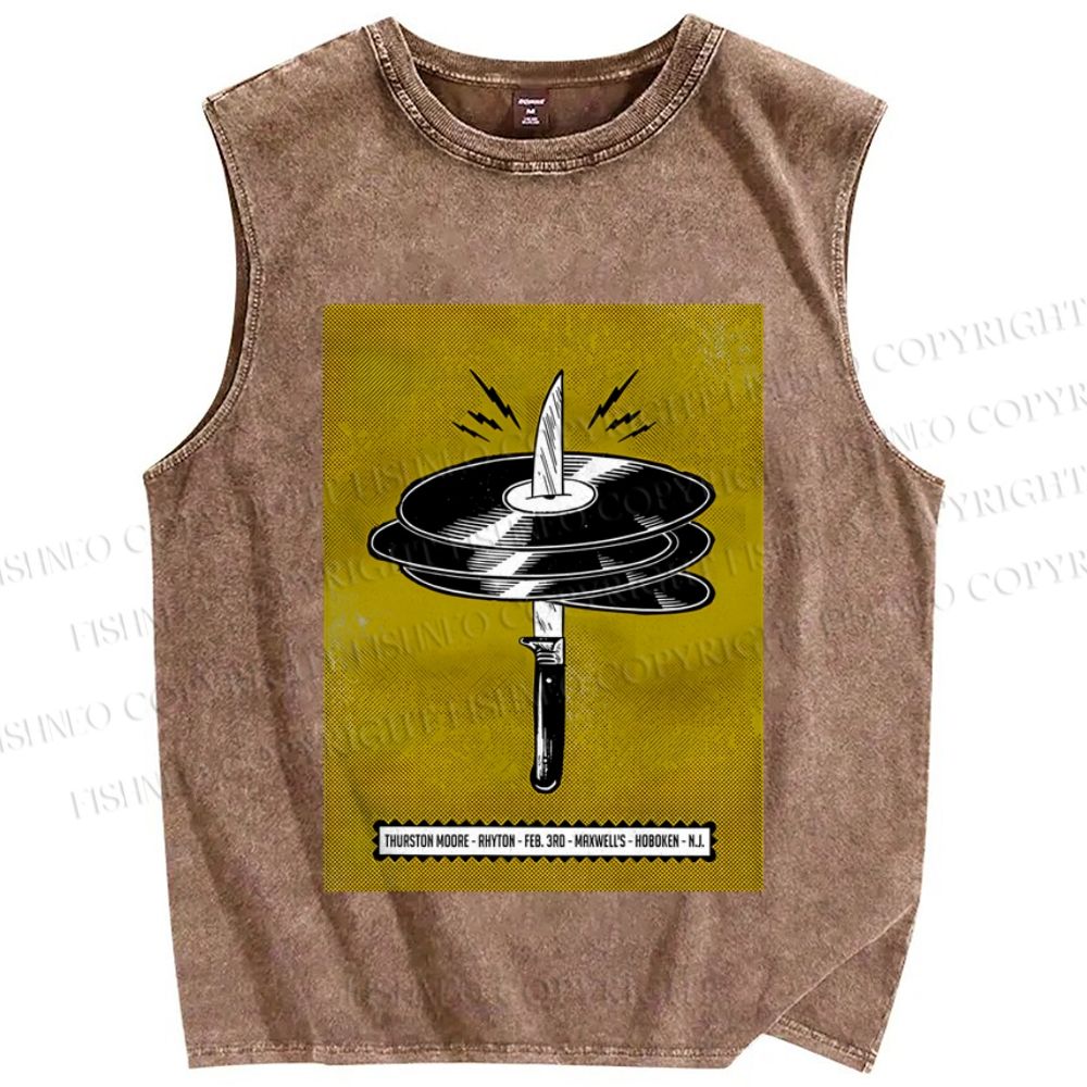 Unisex Thurston Moore Live Printed Washed Tank Top