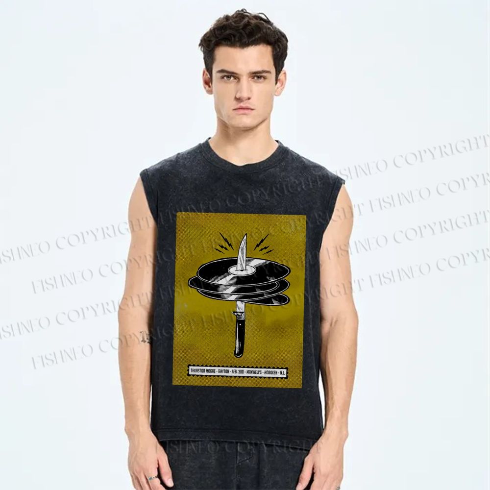 Unisex Thurston Moore Live Printed Washed Tank Top