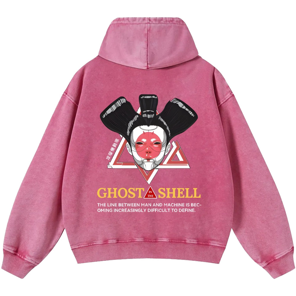 Ghost in the Shell Geisha Vintage Washed Cotton Back Art Hoodie