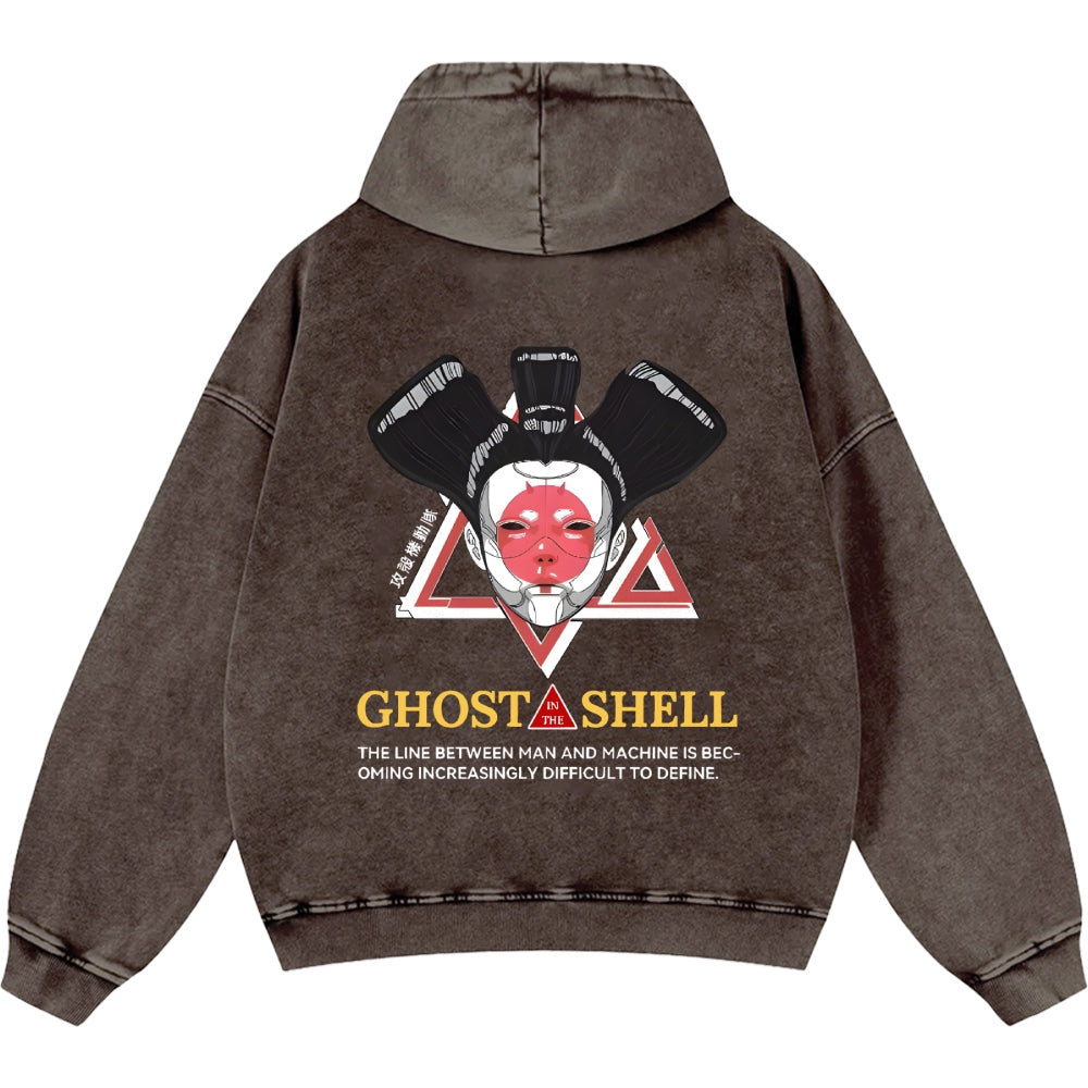 Ghost in the Shell Geisha Vintage Washed Cotton Back Art Hoodie
