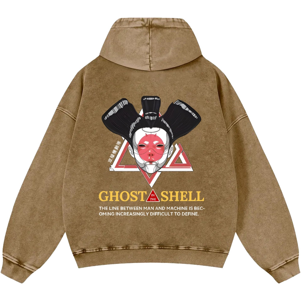 Ghost in the Shell Geisha Vintage Washed Cotton Back Art Hoodie