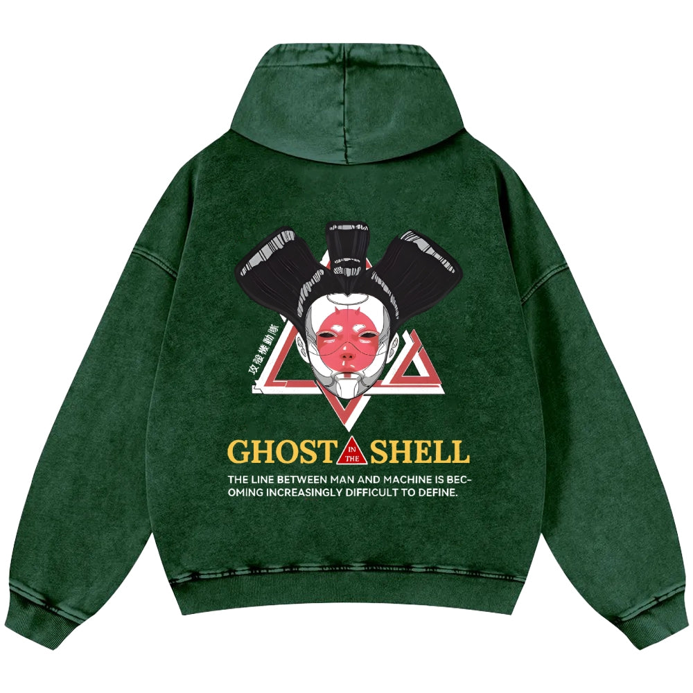 Ghost in the Shell Geisha Vintage Washed Cotton Back Art Hoodie
