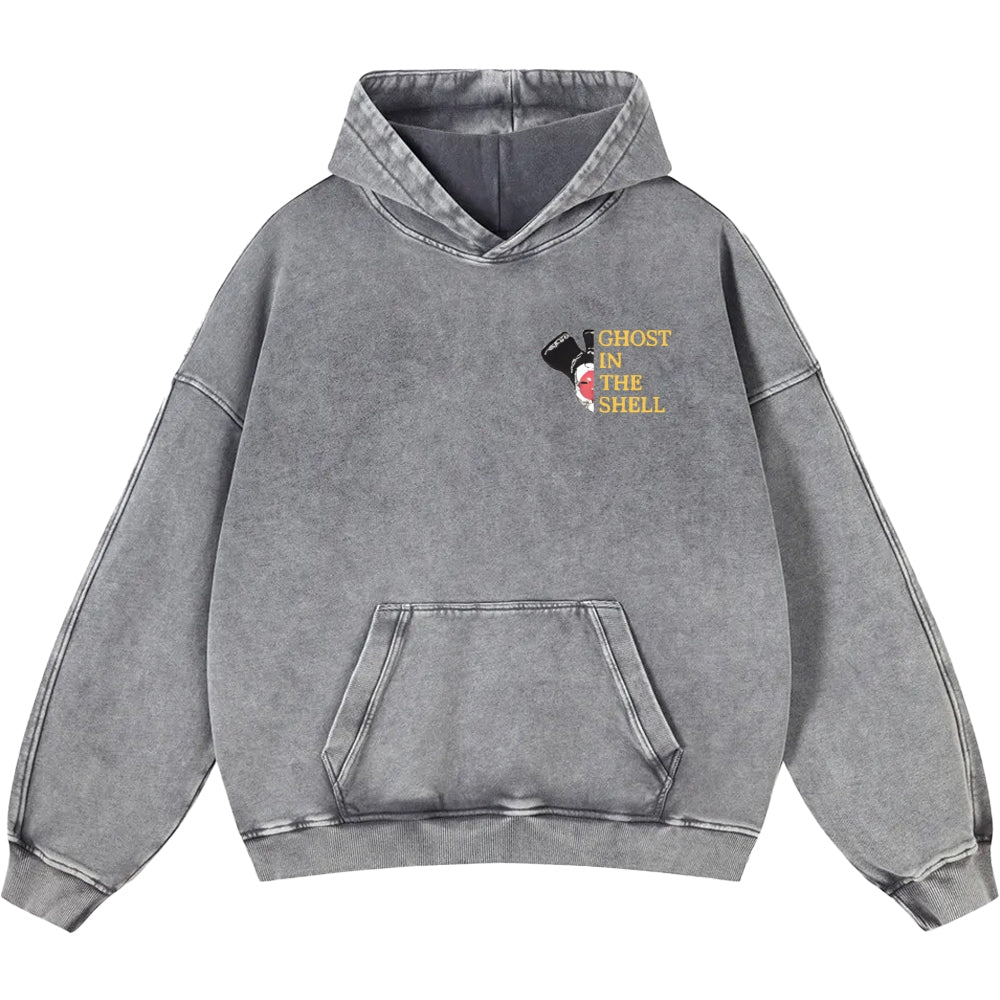 Ghost in the Shell Geisha Vintage Washed Cotton Back Art Hoodie